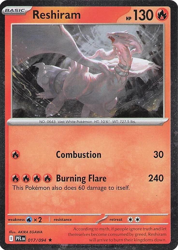 Reshiram (017/094) (Cosmos Holo) [Mega Evolution: Phantasmal Flames] | Chromatic Games