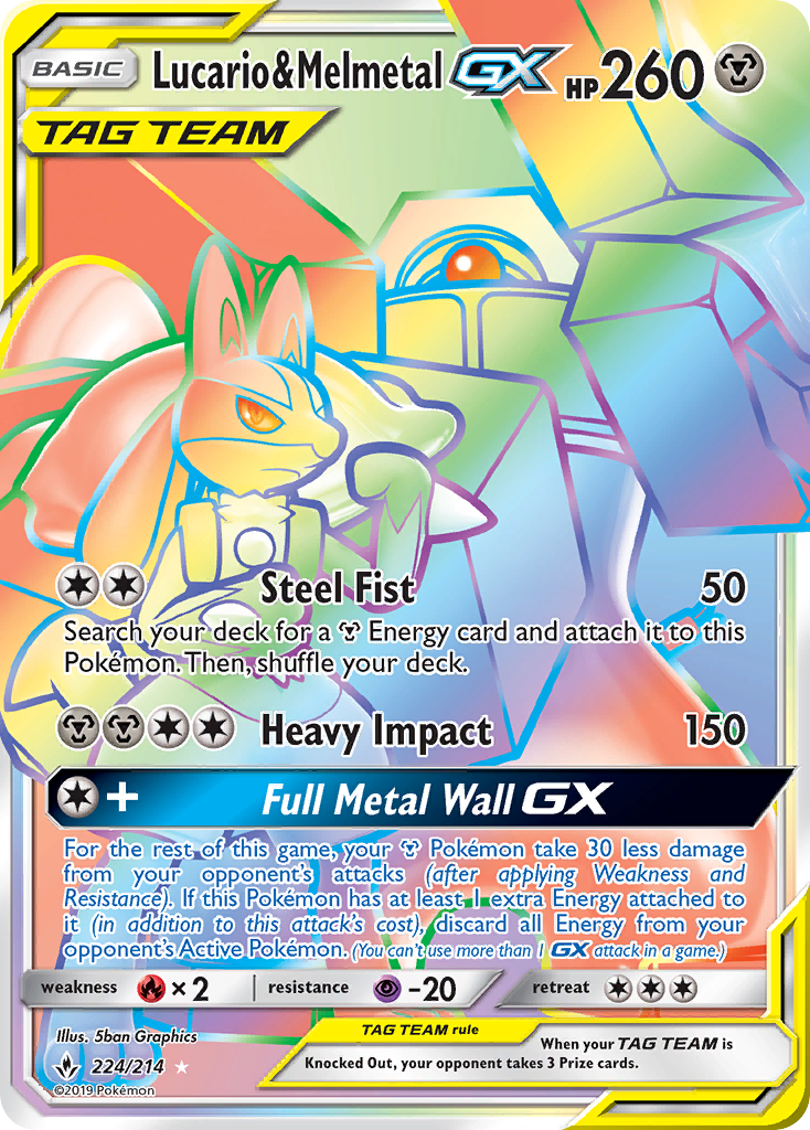 Lucario & Melmetal GX (224/214) [Sun & Moon: Unbroken Bonds] | Chromatic Games