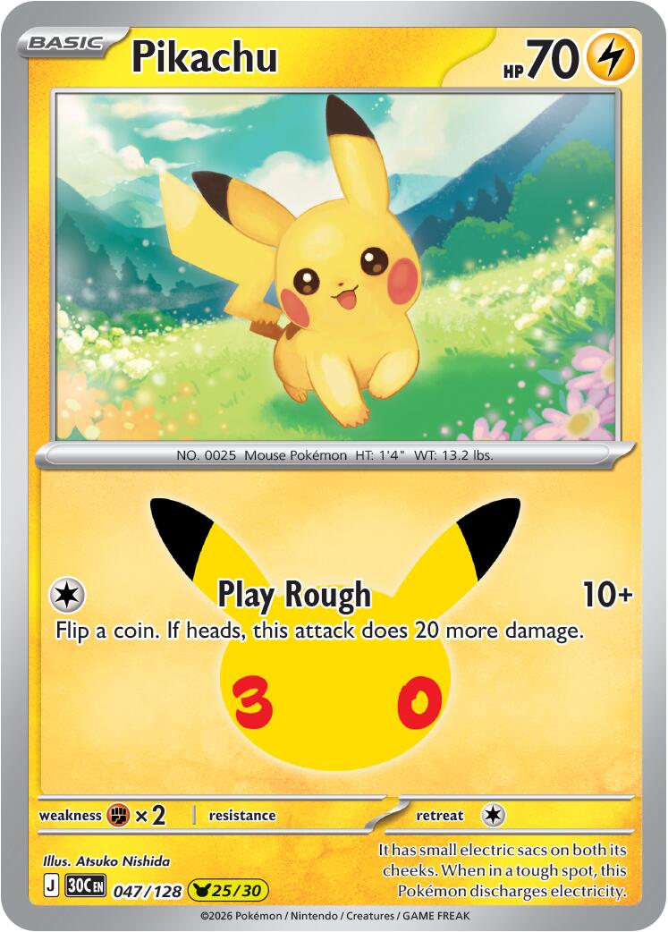 Pikachu (047/128) [Mega Evolution: 30th Celebration] | Chromatic Games