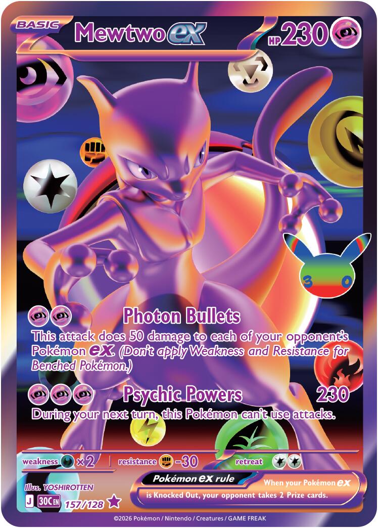 Mewtwo ex (157/128) [Mega Evolution: 30th Celebration] | Chromatic Games