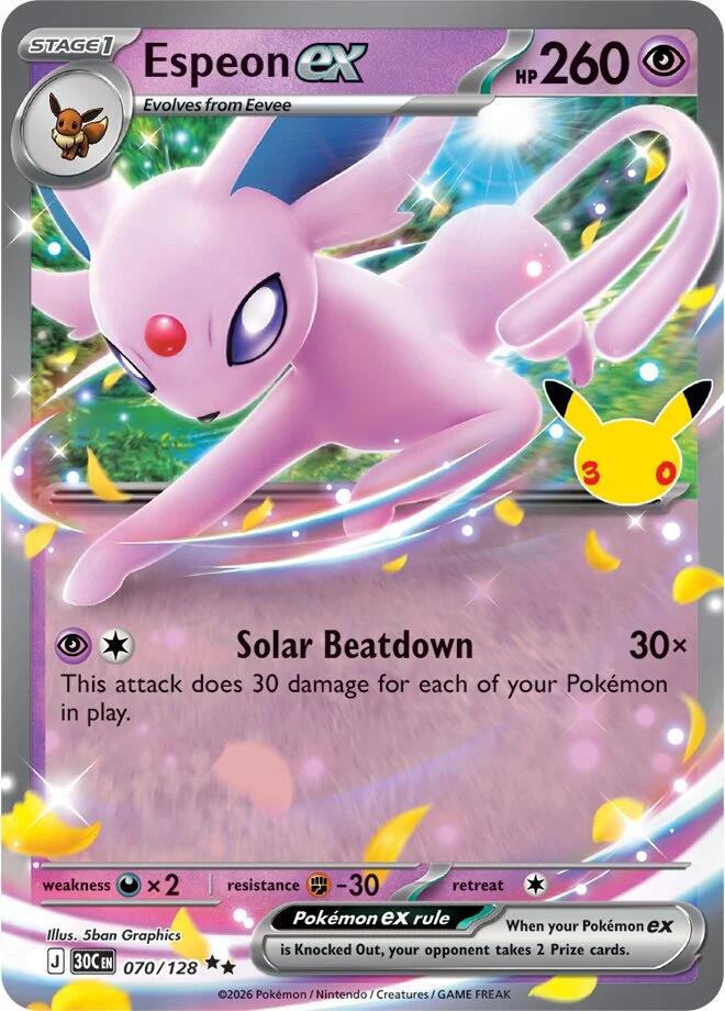 Espeon ex (070/128) [Mega Evolution: 30th Celebration] | Chromatic Games