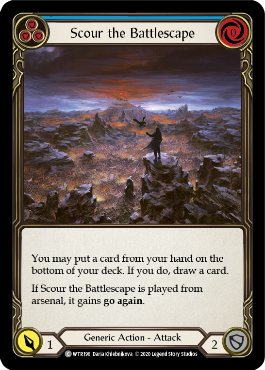 Scour the Battlescape (Blue) [U-WTR196] (Welcome to Rathe Unlimited)  Unlimited Rainbow Foil | Chromatic Games