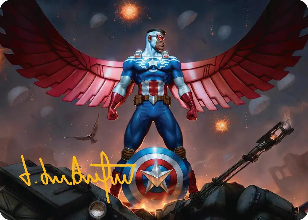 Captain America, Wings of Freedom Art Card (2/45) (Gold-Stamped Signature) [Marvel Super Heroes Art Series] | Chromatic Games