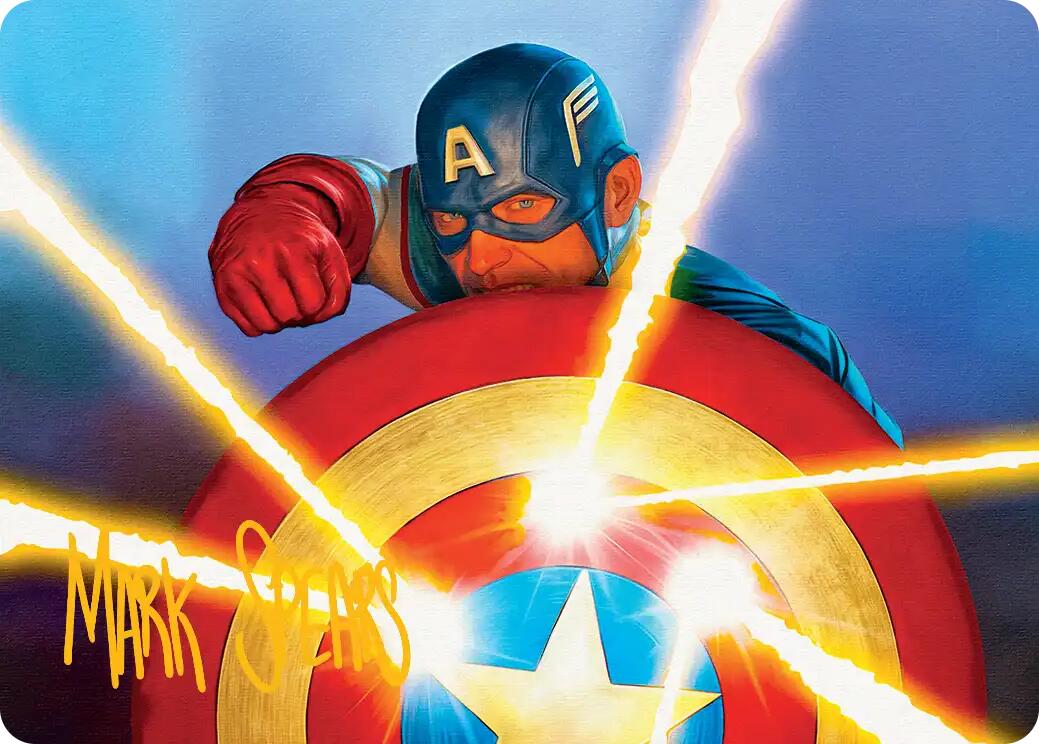 Captain's Defense Art Card (Gold-Stamped Signature) [Marvel Super Heroes Art Series] | Chromatic Games