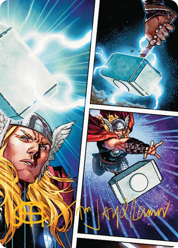 Mjolnir, Hammer of Thor Art Card (Gold-Stamped Signature) [Marvel Super Heroes Art Series] | Chromatic Games