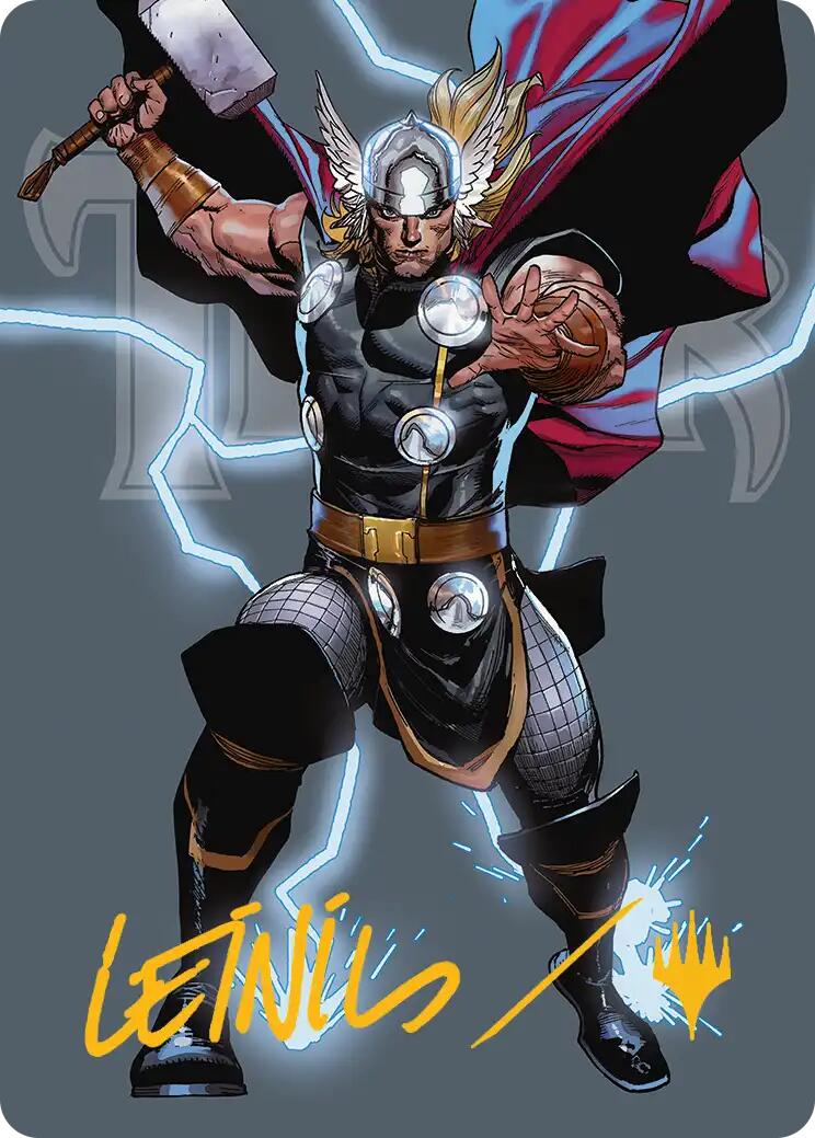 Thor, God of Thunder Art Card (Gold-Stamped Signature) [Marvel Super Heroes Art Series] | Chromatic Games