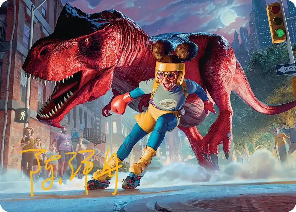 Moon Girl and Devil Dinosaur Art Card (Gold-Stamped Signature) [Marvel Super Heroes Art Series] | Chromatic Games