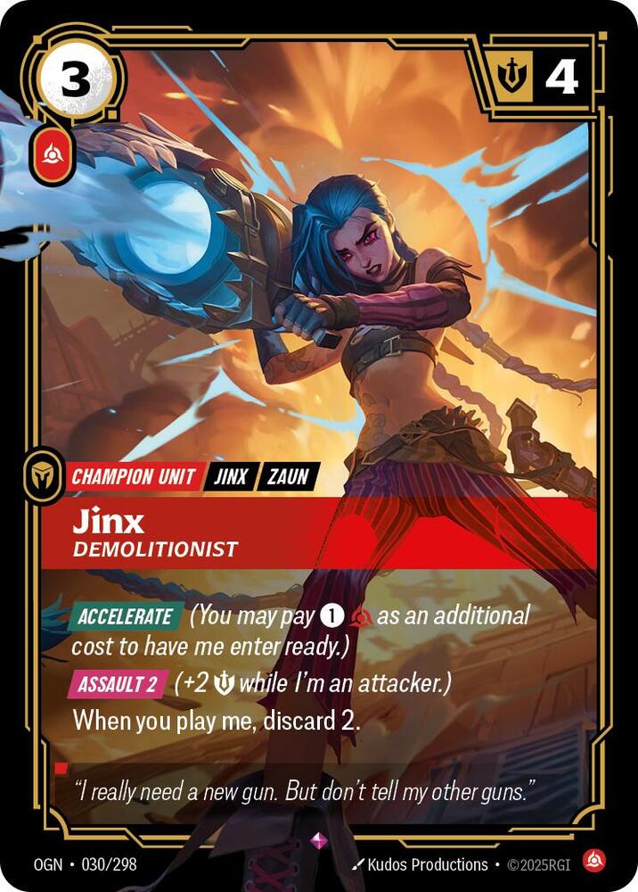 Jinx - Demolitionist 030/298 (Origins)  - Foil | Chromatic Games