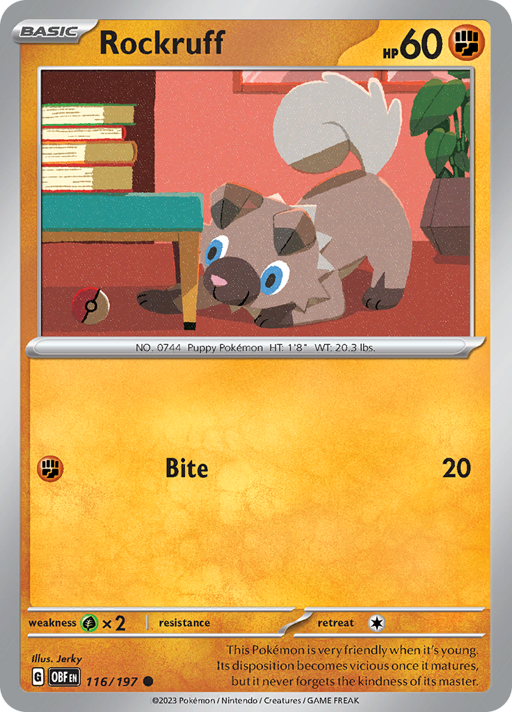 Rockruff (116/197) [Scarlet & Violet: Obsidian Flames] | Chromatic Games