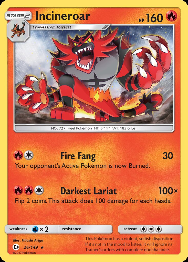 Incineroar (26/149) (Theme Deck Exclusive) [Sun & Moon: Base Set] | Chromatic Games