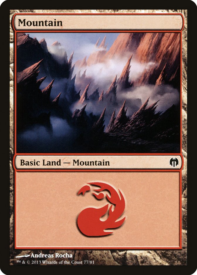 Mountain (77) [Duel Decks: Heroes vs. Monsters] | Chromatic Games