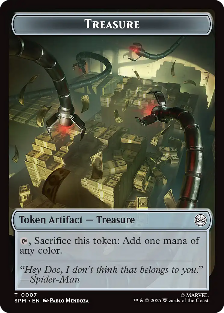 Spider // Treasure Double-Sided Token [Marvel's Spider-Man Tokens] | Chromatic Games