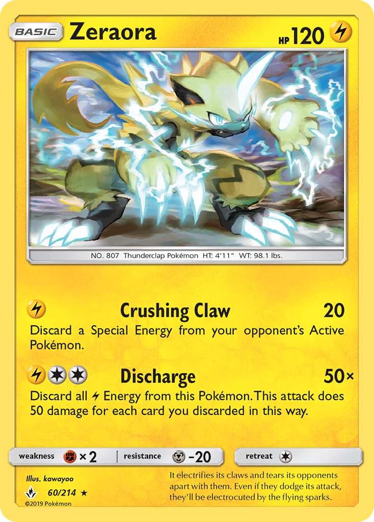 Zeraora (60/214) [Sun & Moon: Unbroken Bonds] | Chromatic Games