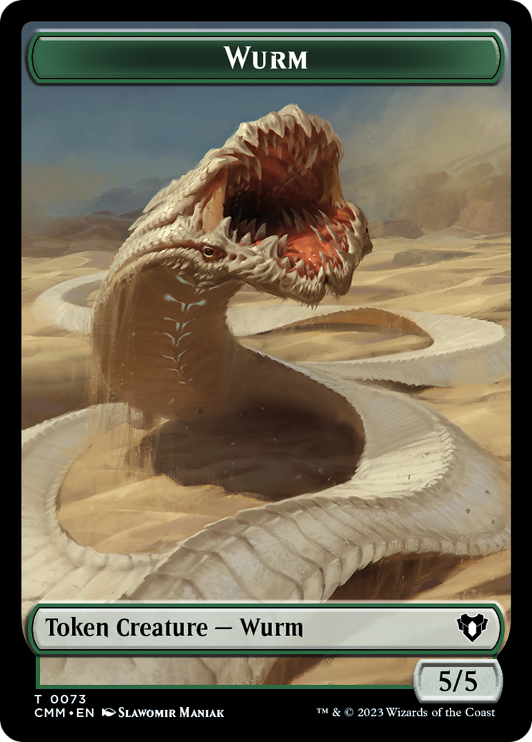 Wurm // Spider Double-Sided Token [Commander Masters Tokens] | Chromatic Games