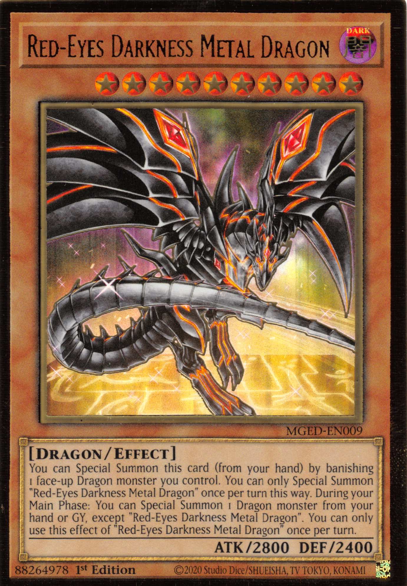 Red-Eyes Darkness Metal Dragon (Alternate Art) [MGED-EN009] Gold Rare | Chromatic Games