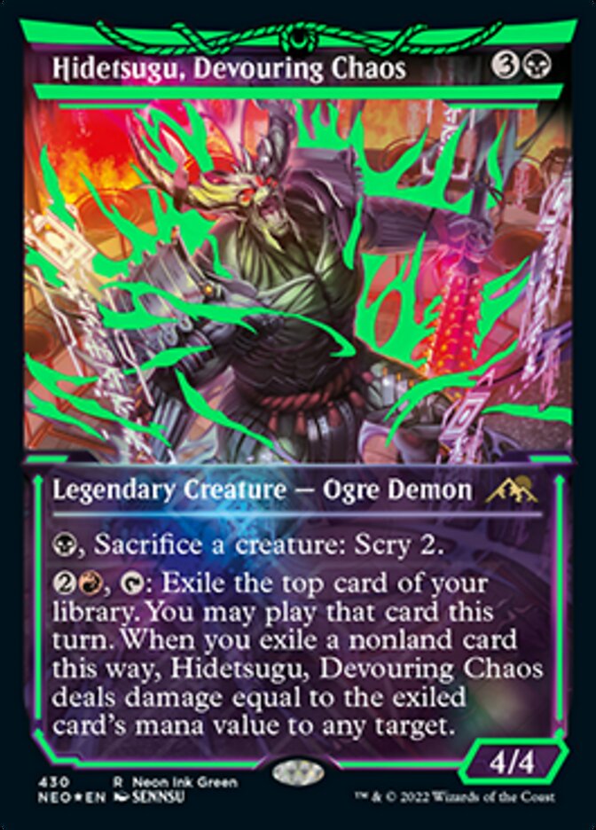 Hidetsugu, Devouring Chaos (Neon Ink Green) [Kamigawa: Neon Dynasty] | Chromatic Games