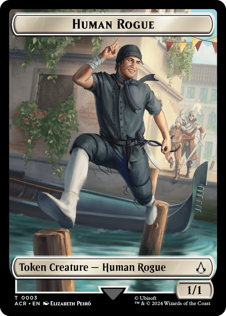 Assassin // Human Rogue Double-Sided Token [Assassin's Creed Tokens] | Chromatic Games