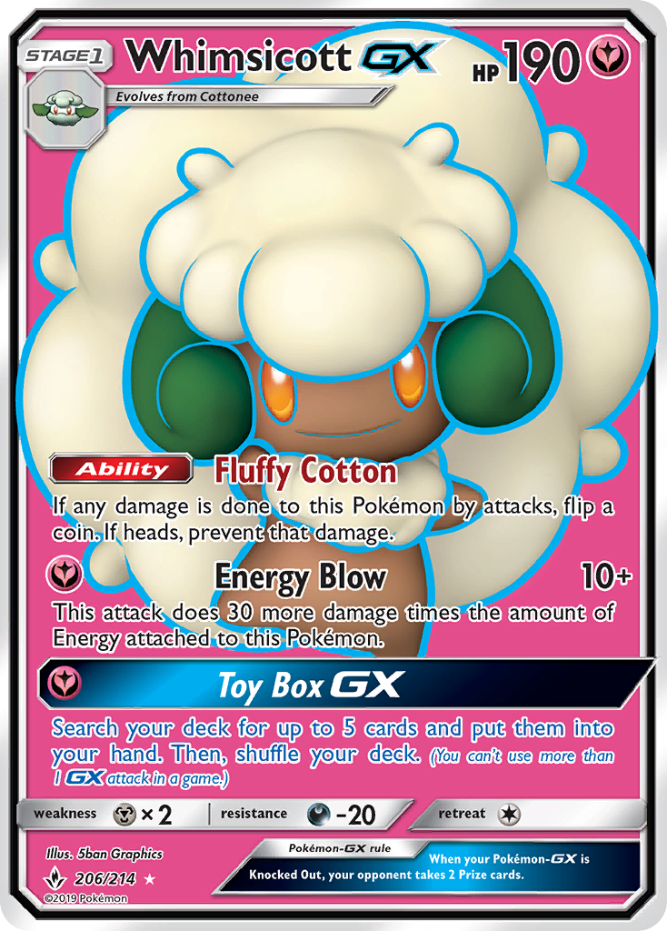 Whimsicott GX (206/214) [Sun & Moon: Unbroken Bonds] | Chromatic Games