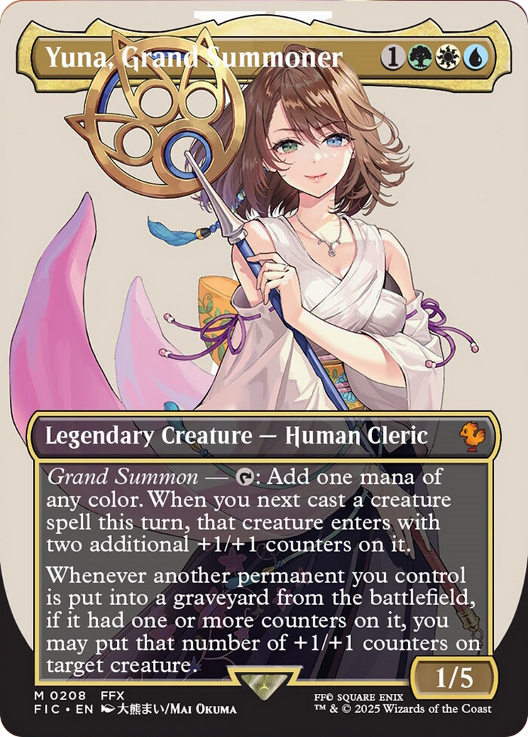 Yuna, Grand Summoner (Borderless) [FINAL FANTASY Commander] | Chromatic Games