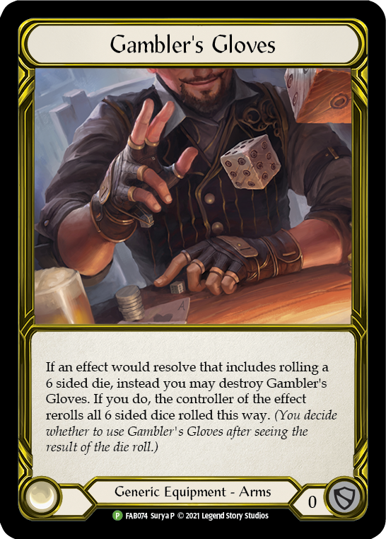 Gambler's Gloves (Golden) [FAB074] (Promo)  Cold Foil | Chromatic Games