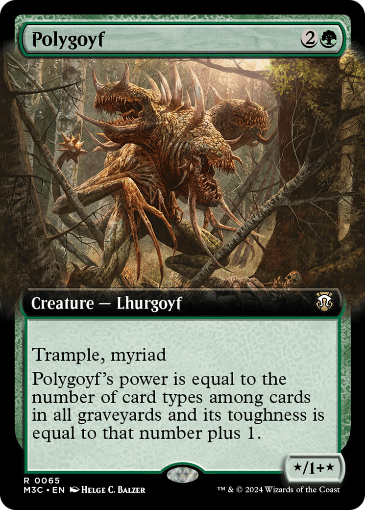 Polygoyf (Extended Art) (Ripple Foil) [Modern Horizons 3 Commander] | Chromatic Games