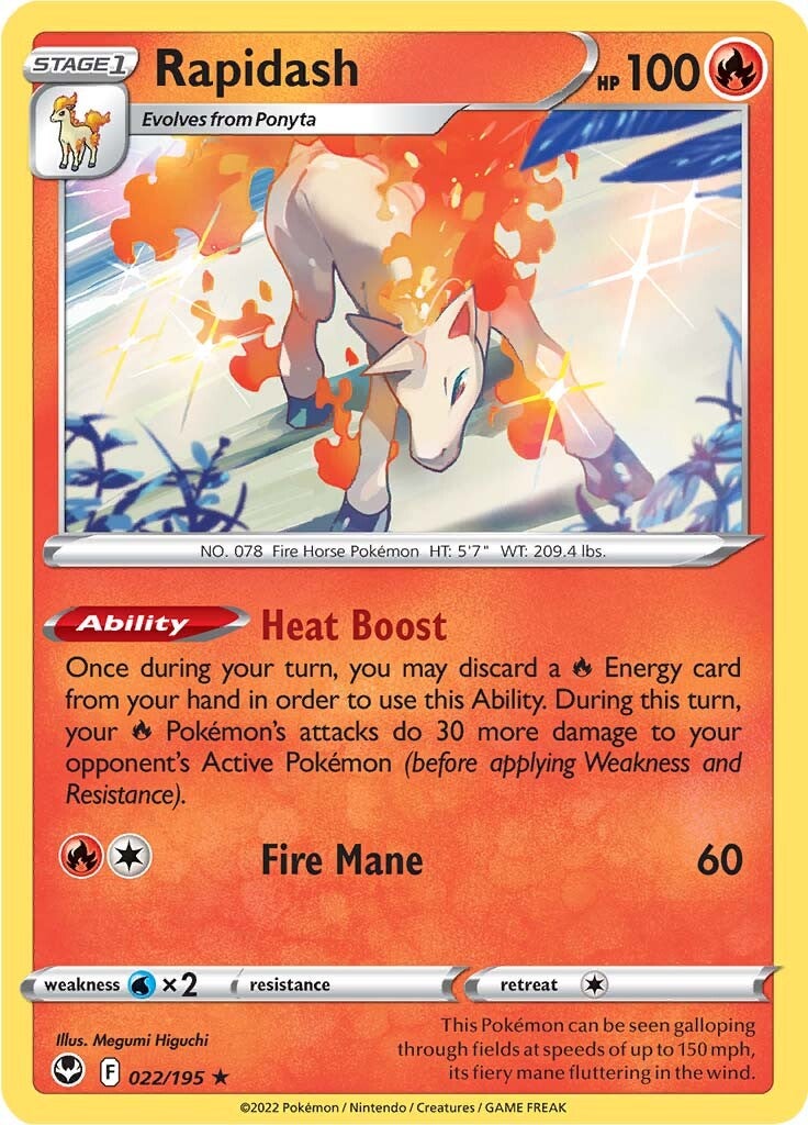 Rapidash (022/195) (Theme Deck Exclusive) [Sword & Shield: Silver Tempest] | Chromatic Games