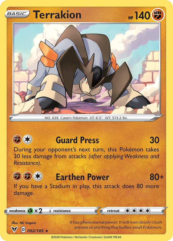 Terrakion (092/185) [Sword & Shield: Vivid Voltage] | Chromatic Games