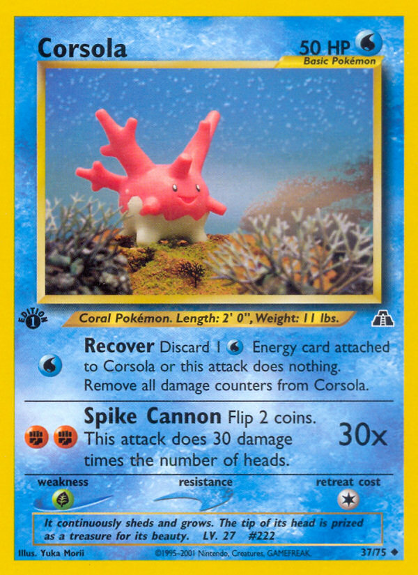 Corsola (37/75) [Neo Discovery 1st Edition] | Chromatic Games