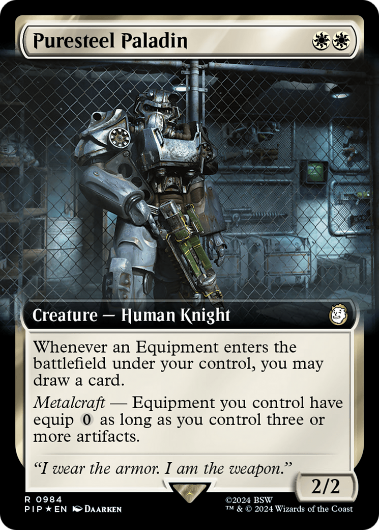 Puresteel Paladin (Extended Art) (Surge Foil) [Fallout] | Chromatic Games