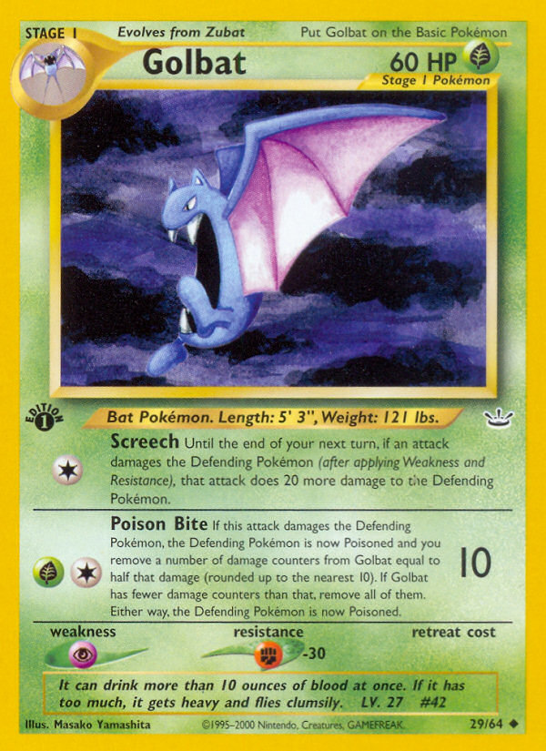 Golbat (29/64) [Neo Revelation 1st Edition] | Chromatic Games