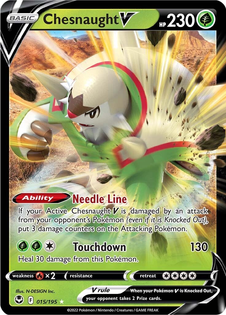 Chesnaught V (015/195) [Sword & Shield: Silver Tempest] | Chromatic Games