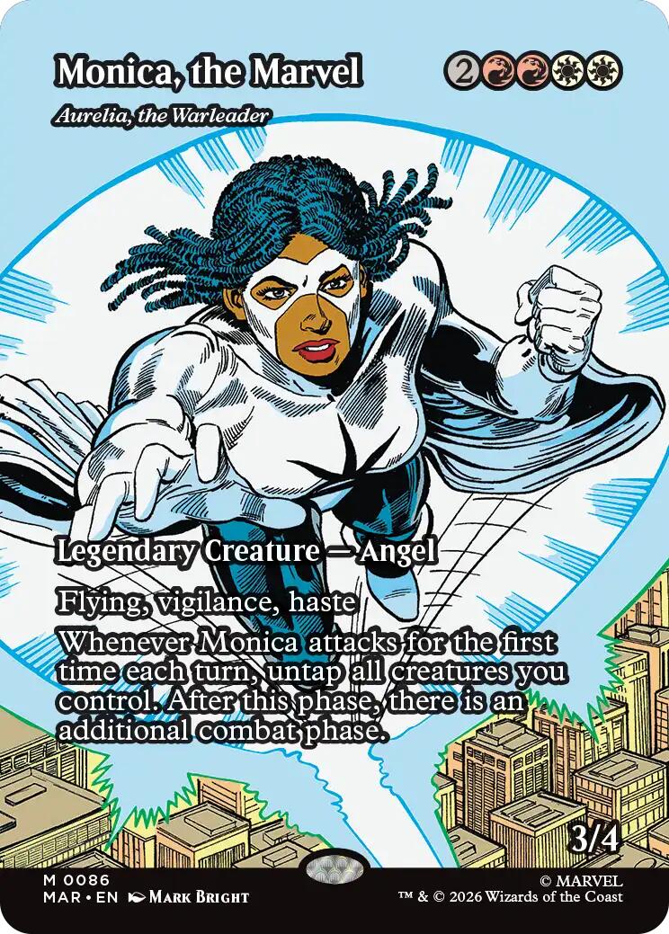 Monica, the Marvel - Aurelia, the Warleader (Borderless) [Marvel Universe: Eternal-Legal] | Chromatic Games