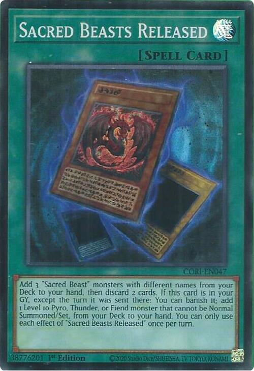 Sacred Beasts Released [CORI-EN047] Super Rare | Chromatic Games