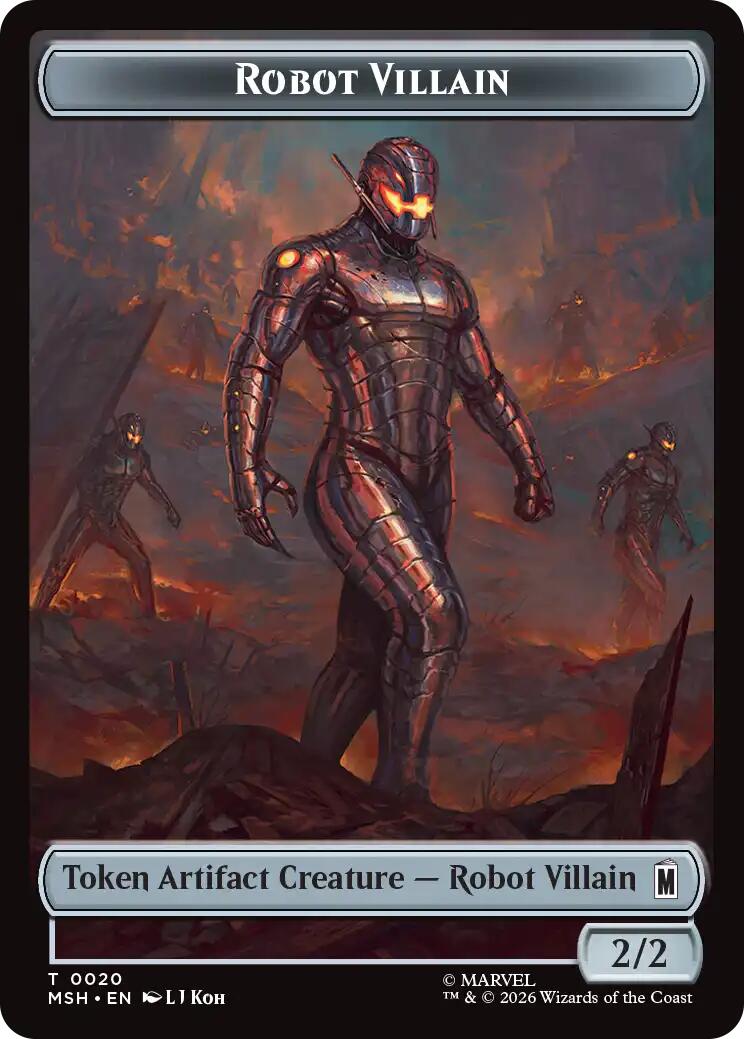 Hero // Robot Villain Double-Sided Token [Marvel Super Heroes Tokens] | Chromatic Games
