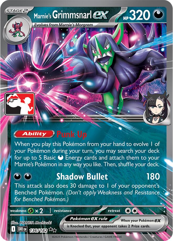 Marnie's Grimmsnarl ex (136/182) [Prize Pack Series Nine] | Chromatic Games