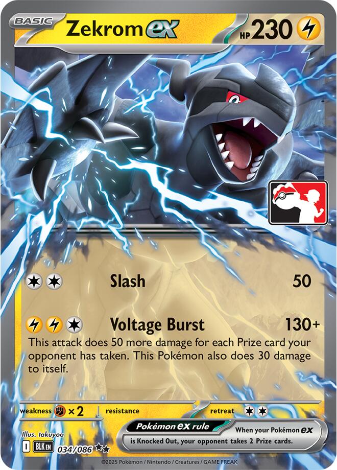 Zekrom ex (034/086) (Right Stamp) [Prize Pack Series Nine] | Chromatic Games