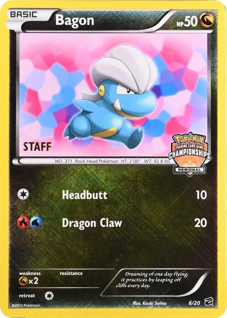 Bagon (006/020) - 6/20 (Regional Championships) [Staff] [League & Championship Cards] | Chromatic Games