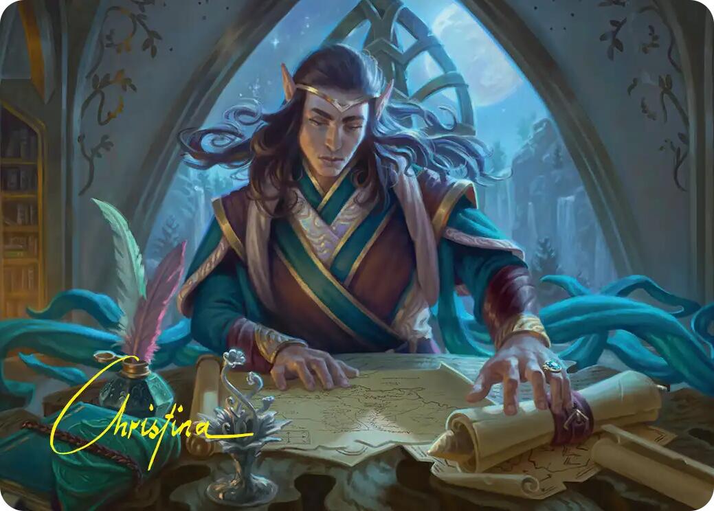Elrond, Moon-Reader Art Card (Gold-Stamped Signature) [The Hobbit Art Series] | Chromatic Games