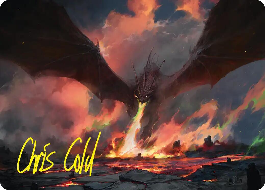 Smaug, the Great Calamity Art Card (Gold-Stamped Signature) [The Hobbit Art Series] | Chromatic Games