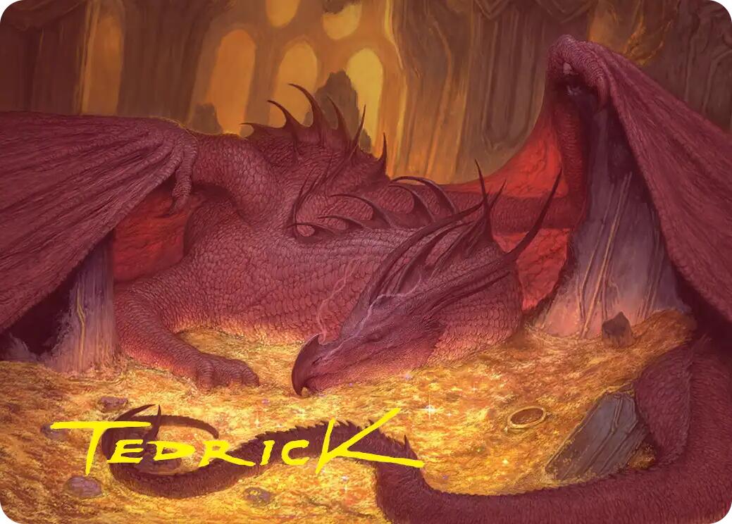 Smaug the Magnificent Art Card (Gold-Stamped Signature) [The Hobbit Art Series] | Chromatic Games