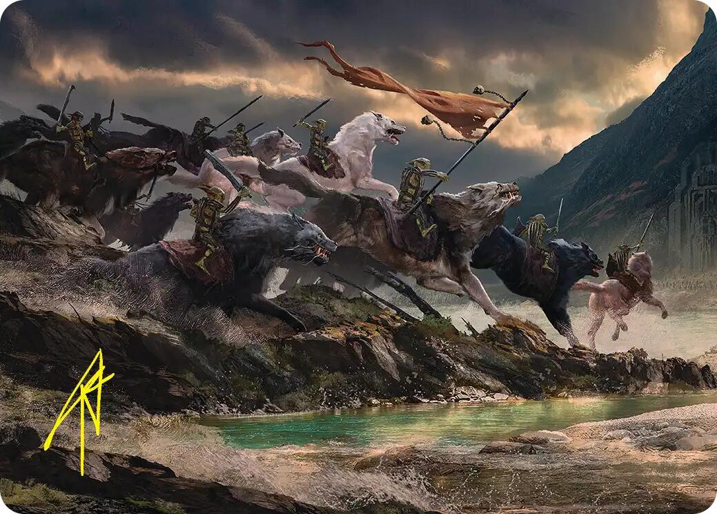 Tide of Fury and Disorder Art Card (Gold-Stamped Signature) [The Hobbit Art Series] | Chromatic Games