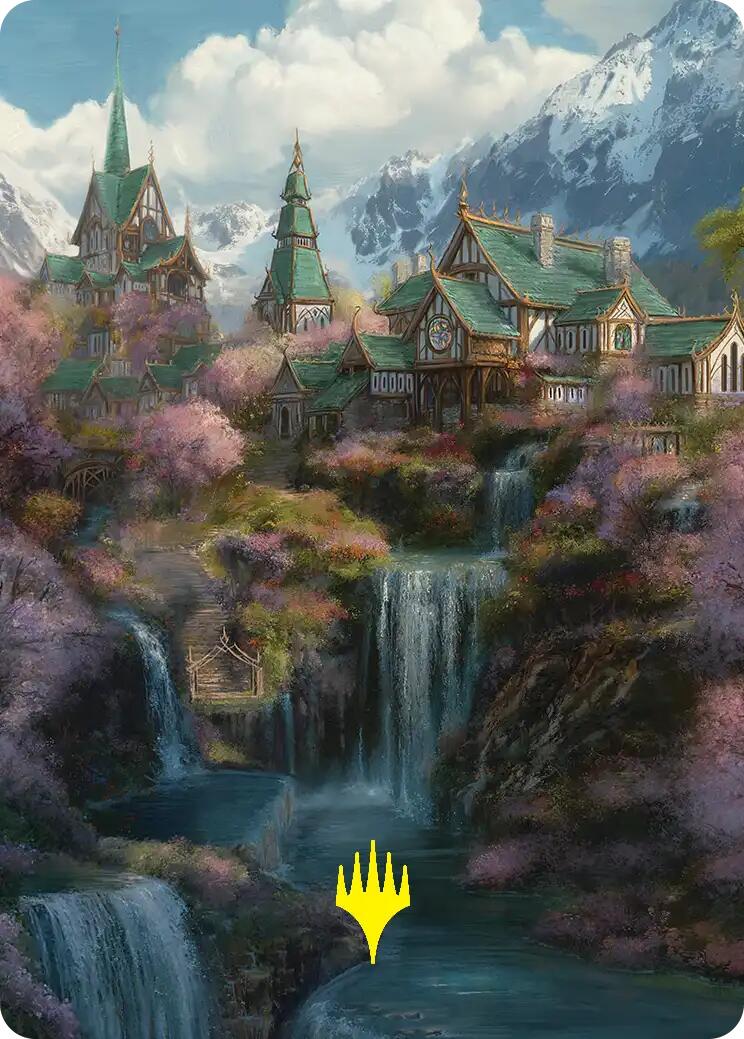 Rivendell Art Card (Gold-Stamped) [The Hobbit Art Series] | Chromatic Games