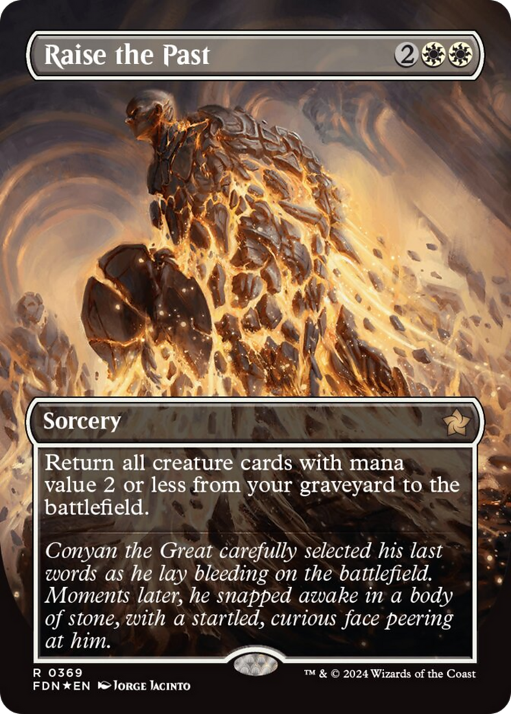 Raise the Past (Borderless) (Mana Foil) [Foundations] | Chromatic Games