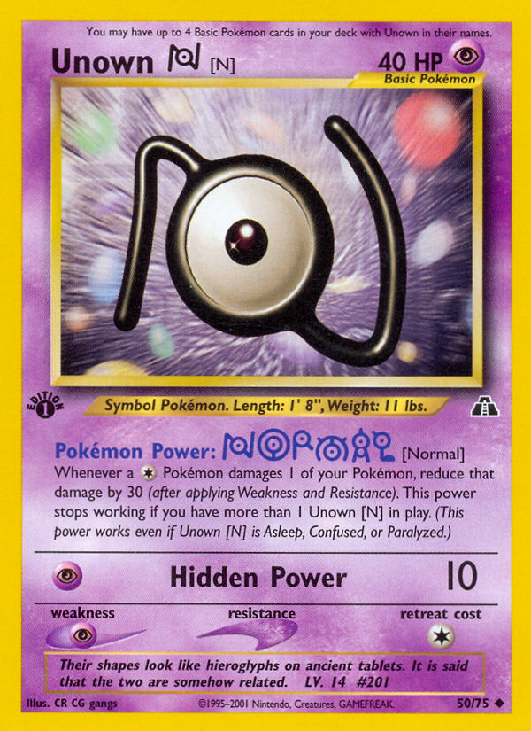 Unown [N] (50/75) [Neo Discovery 1st Edition] | Chromatic Games