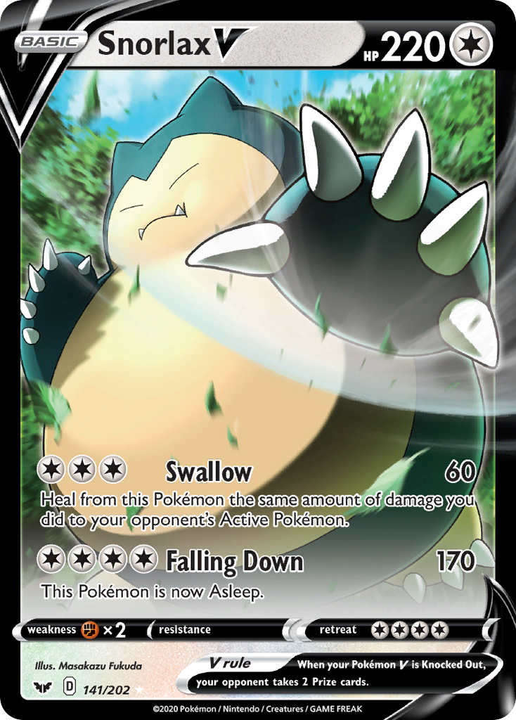 Snorlax V (141/202) [Sword & Shield: Base Set] | Chromatic Games