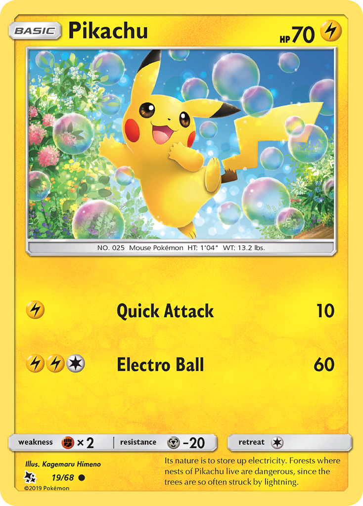 Pikachu (19/68) [Sun & Moon: Hidden Fates] | Chromatic Games