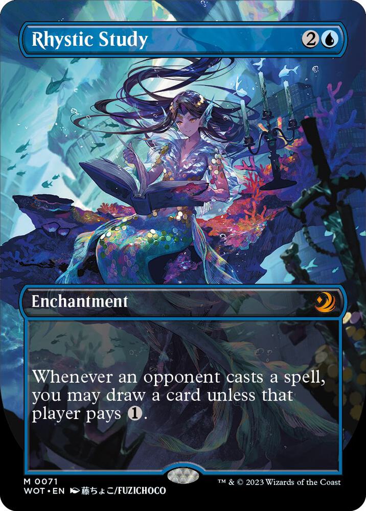 Rhystic Study 71 (Wilds of Eldraine: Enchanting Tales)  - Borderless Foil | Chromatic Games