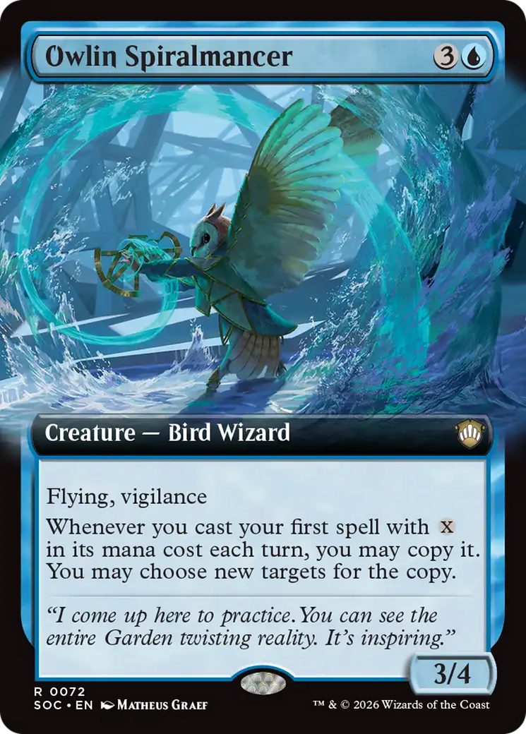 Owlin Spiralmancer (Extended Art) [Secrets of Strixhaven Commander] | Chromatic Games