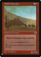 Wall of Granite [The List] | Chromatic Games