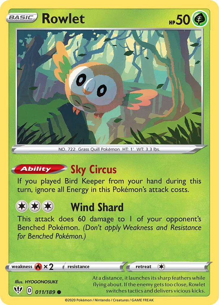 Rowlet (011/189) [Sword & Shield: Darkness Ablaze] | Chromatic Games